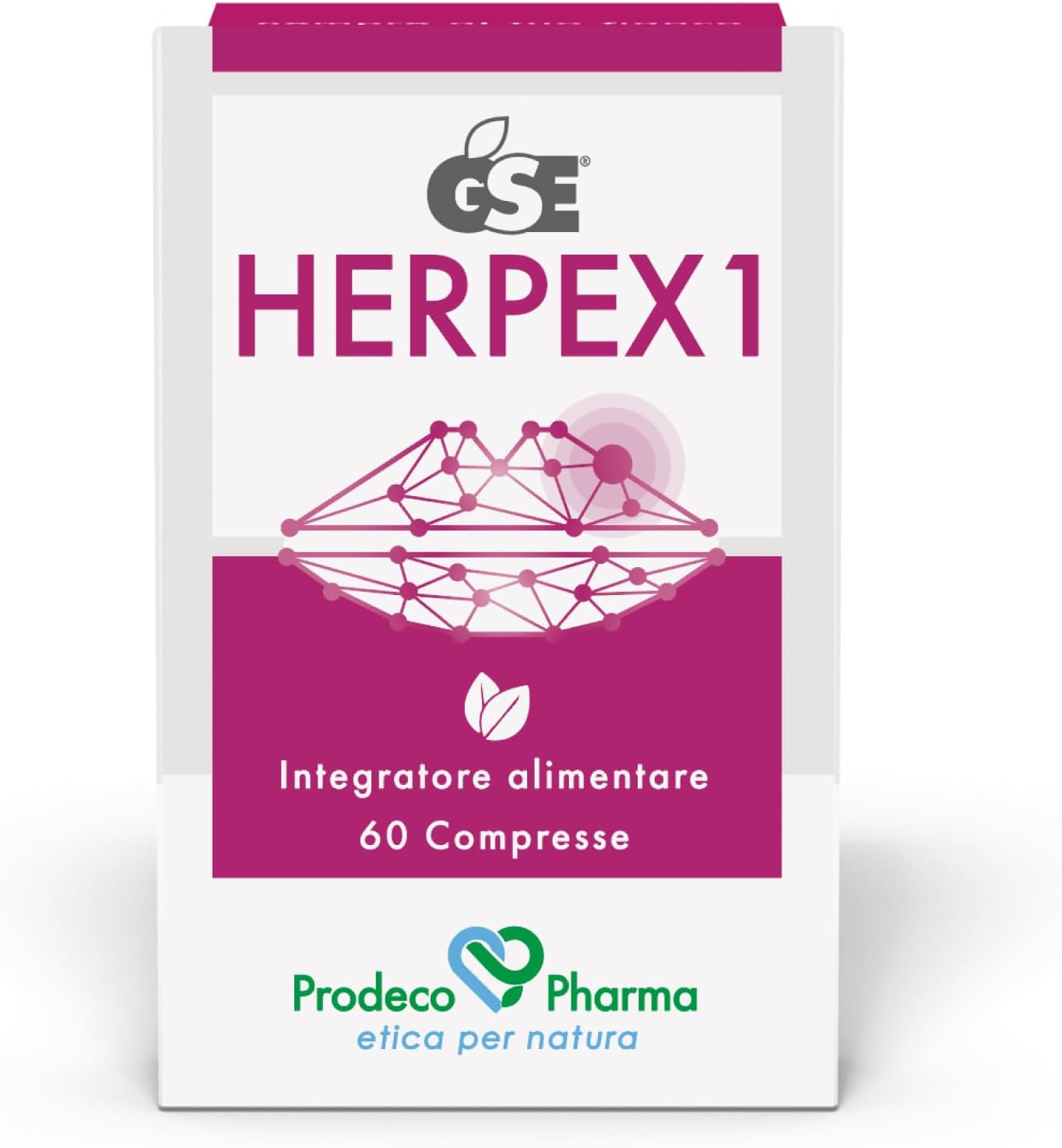 Prodeco Pharma GSE HERPEX1 60 Compresse - Integratore Alimentare a Base di Estratto Semi di Pompelmo, Uncaria, Alga Dulse e L-Lisina