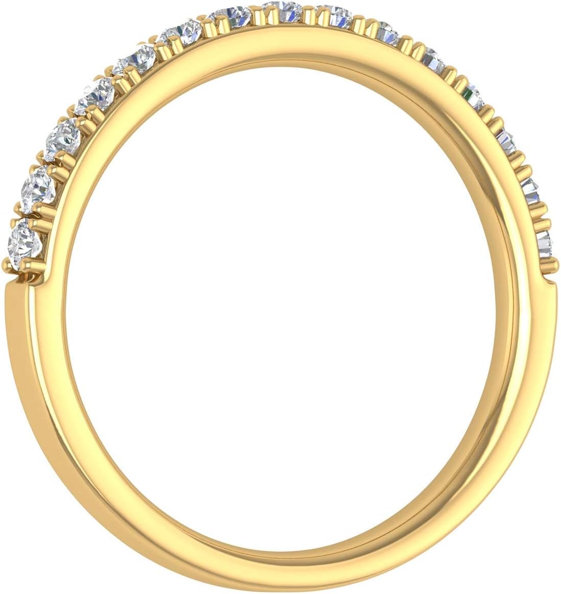1/10 to 1/3 Carat Diamond Semi-Eternity Wedding Band Ring in 10K Yellow Gold