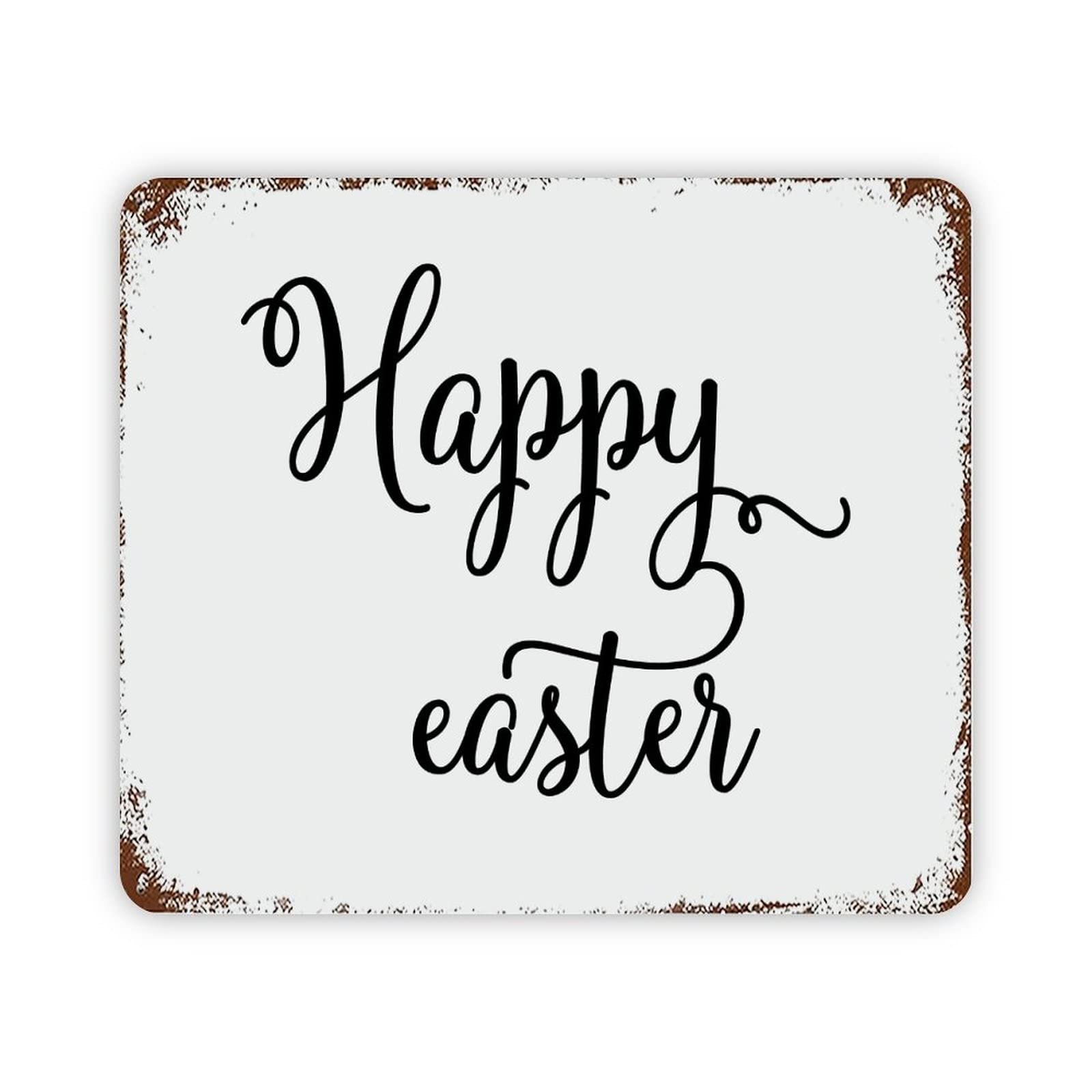 ENEDNATE Vintage Man Cave Aluminum Tin Metal Sign with Saying 12x16 Inch Happy Easter Retro Street Metal Signs for Indoor Outdoor Garden Patio Yard Cafe Pub Home Decor