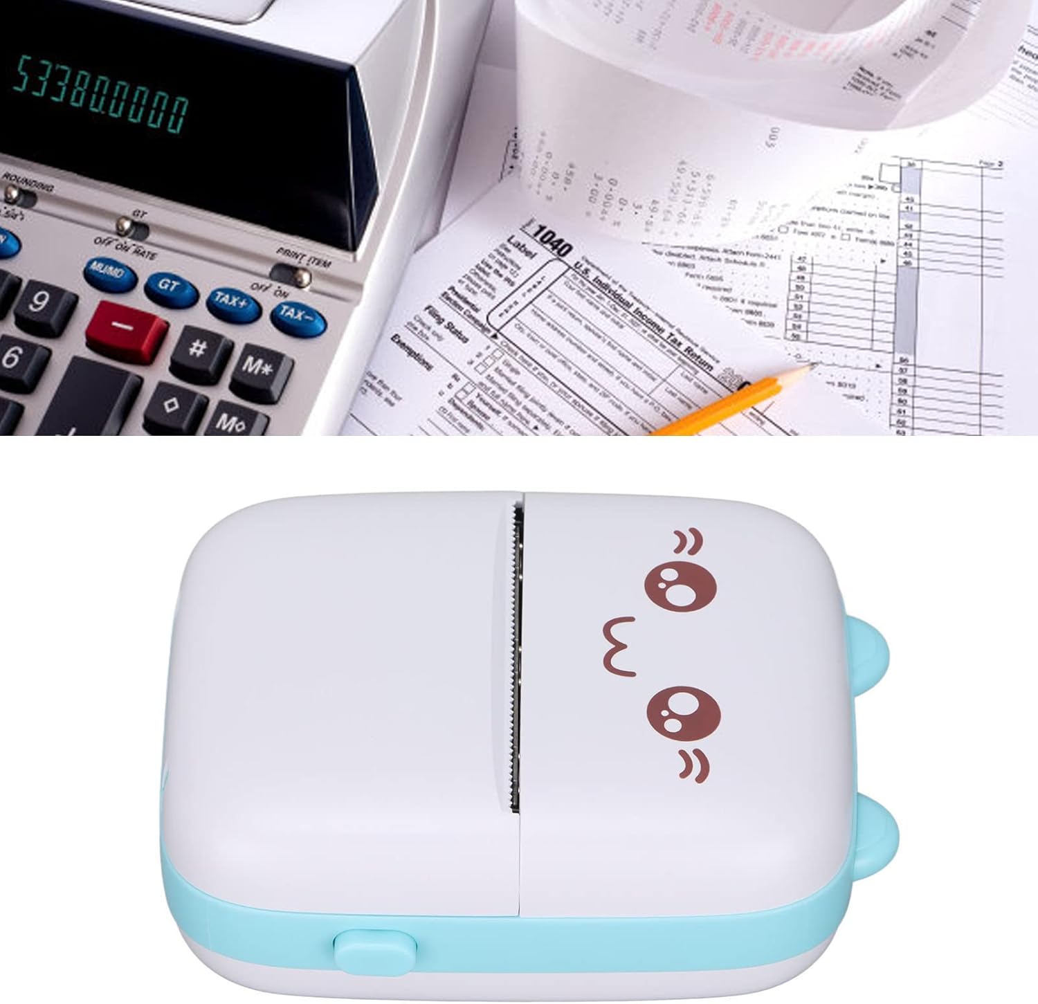Luqeeg Inkless Label Printer, Thermal Printer with 200DPI High Hesolution, Bluetooth Label Printer for Shipping Packages, Sticker Maker Machine for Work Plans, Notes, Memos(Blue)