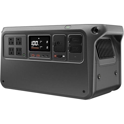 DJI Power 1000 V2 Portable Power Station, 1024Wh LFP Battery, Compact Size, 2600W Stable Output, 0-80% Recharge in 37 Mins, Electric Generator for Home, Camping, RVs, Off-Grid