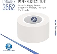 Vista 2 de Dynarex Cinta quirúrgica de papel, uso para asegurar el cuidado de heridas con gasa médica, apósitos y almohadillas no adherentes, kit esencial