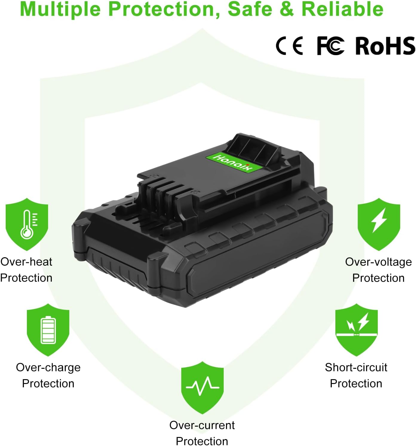 2 Pack 4000mAh PCC680L Battery Replace for Porter Cable 20V Battery PCC681L PCC682L PCC660 PCC660B PCC641 PCC683L PCC685L PCC601 PCC670 20V Cordless Tool Battery