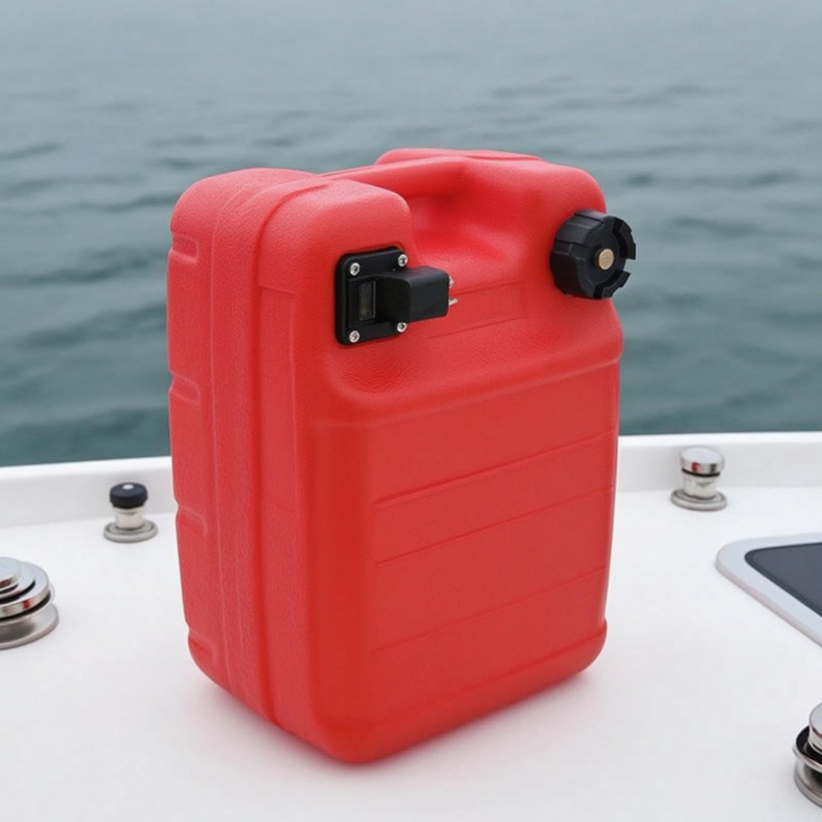harayaa Serbatoio Carburante Portatile con Tappo Autobloccante Tanica Benzina Esterna Contenitore di Riserva per Motore Fuoribordo Emergenza Rifornimento Ambiente Marino , 12 Litri