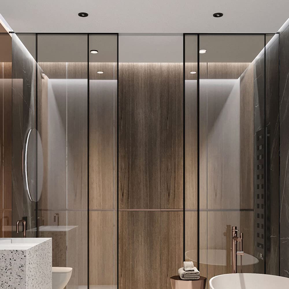 Confezione da 5 faretti a LED IP65 Impermeabile 2,5/3/4 Pollici Lampada da Incasso a soffitto da Incasso 7W, 12W, 18W Lampada da Doccia Plafoniera Montaggio a Filo Lampada Senza canotto