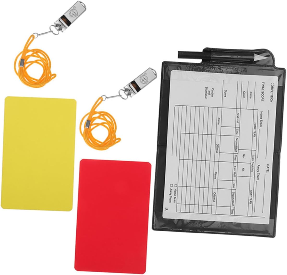 Yardwe Soccer Referee Cards with Whistles, Pen and Notepad