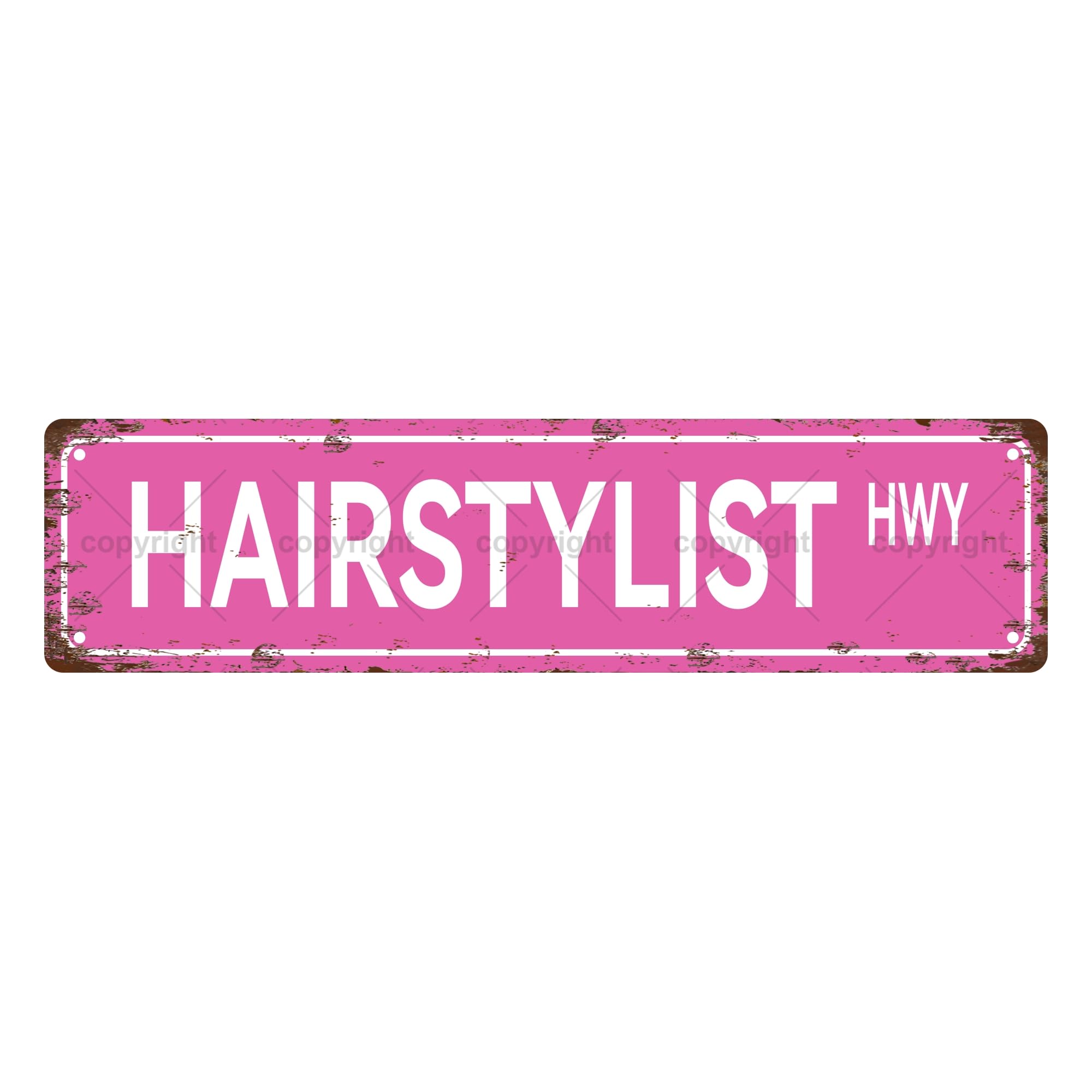 Hairstylist HWY Occupation Metal Tin Street Sign Bar Cafe Garage Cave Home Room Wall Bathroom Farmhouse Garden Porch Patio Decor,4x16 Inch