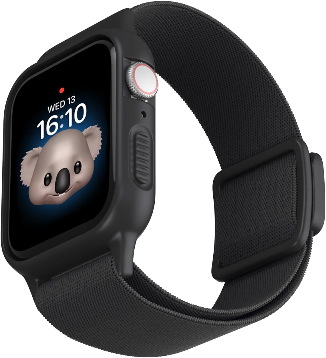 Compatible with Kids Apple Watch Band with Bumper Case, Elastic Nylon Strap with Adjustable Snap-On Clasp for iWatch 38/40/41mm & 42/44/45mm Boys Girls (No Screen Protector included)