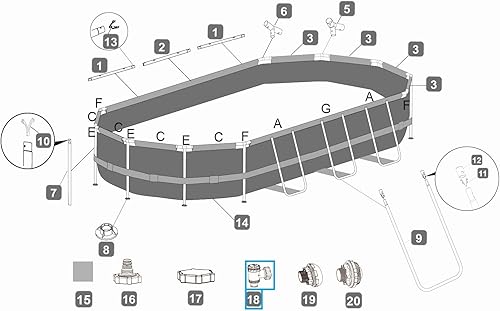 Miniatura 7 de Sustituye la bomba de filtro de la piscina de la válvula de émbolo de encendido y apagado, bomba de piscina de conexión de válvula de émbolo de