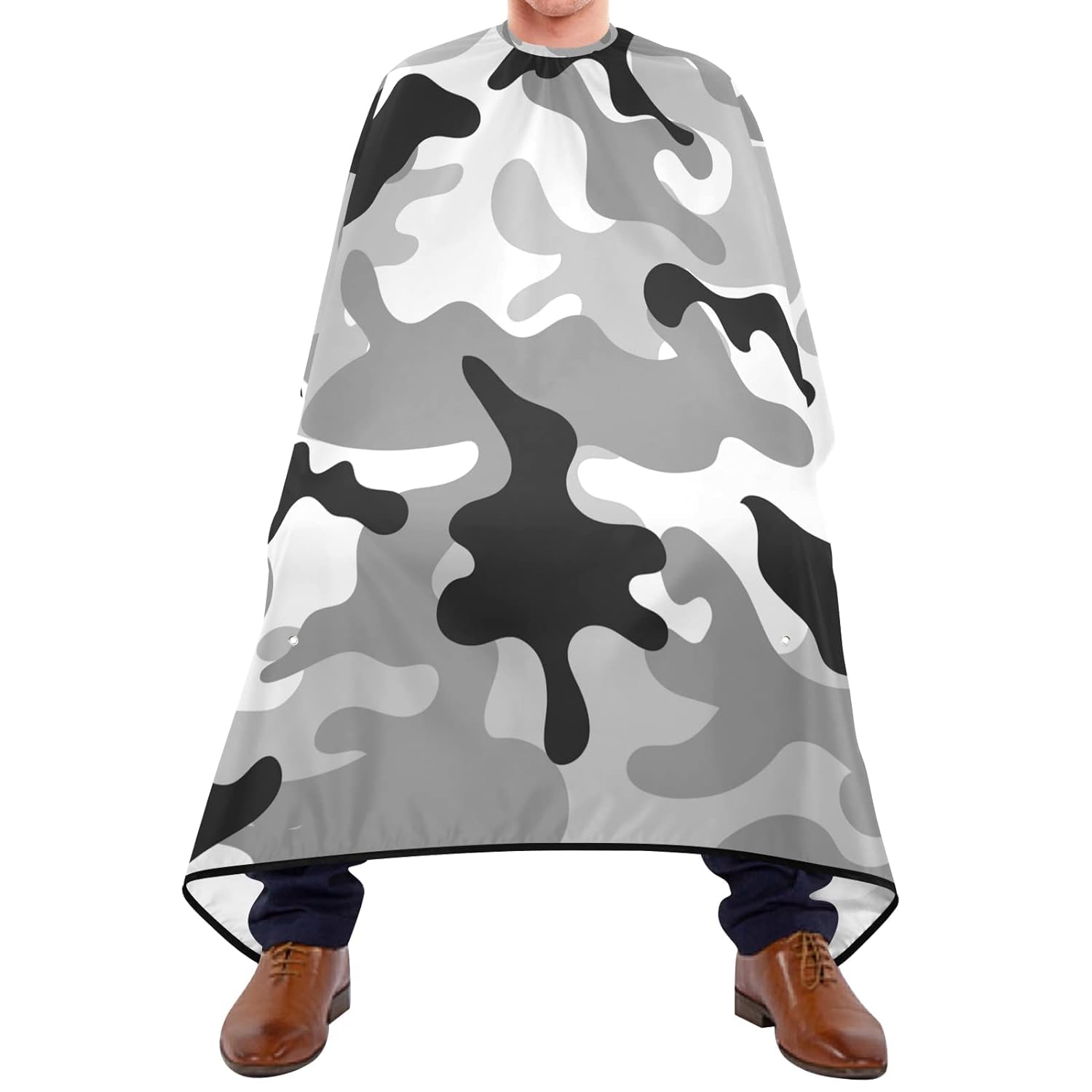 Capas De Peluqueria Patrón Transparente De Camuflaje En Estilo Retro Blanco Negro Capa De Barbero Impermeable Barberos Delantal Profesional Capa De Barbero Para Hogar Peluquería Corte De Pelo