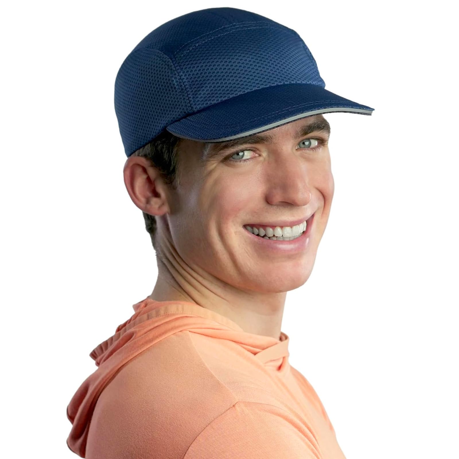 TrailHeads Men's Hat - 5 Panel Hat - Men's Summer Hats for Running, Hiking, Golf - Navy