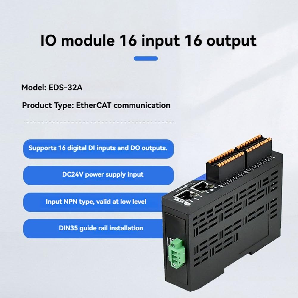 Module IO EtherCAT Distance, 0-24V, Isolated IO, 16 Voies Rail