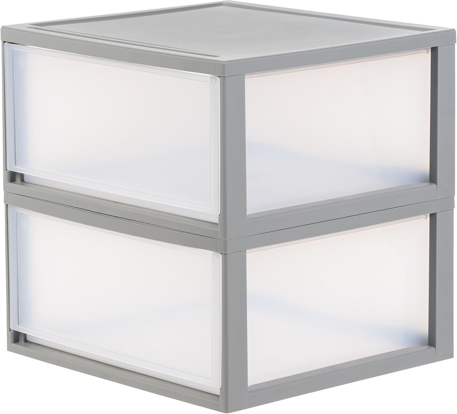 Under Bed Storage Bins with Drawers, 47 Qt Plastic Storage Containers, Stackable Drawers Set of 2, Drawers for, Shoes, Bedding, Dorm Room