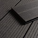 HORI® WPC-Terrassendiele Bali Anthrazit Massivdiele I Komplettset inkl. 40x60 mm Unterkonstruktion & Clips I Fläche: 1 Muster I Muster Dielenlänge