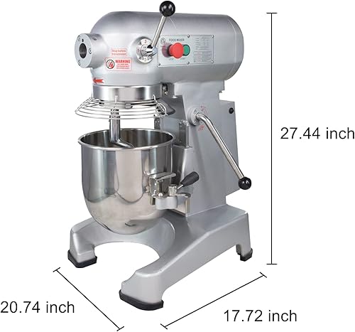 Miniatura 6 de Mezclador de alimentos comercial de 10 cuartos de galón mezclador de alimentos eléctrico multifuncional con cabezal de molinillo enlazador de 400 W