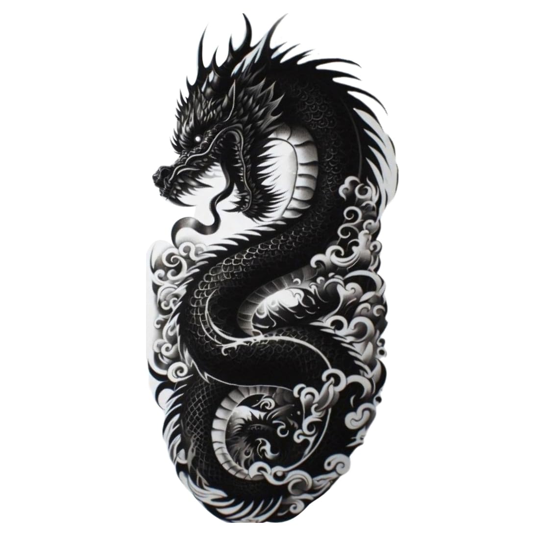 Large Black & White Dragon temporary Tattoo Sticker For Male & Female Waterproof-picture-10