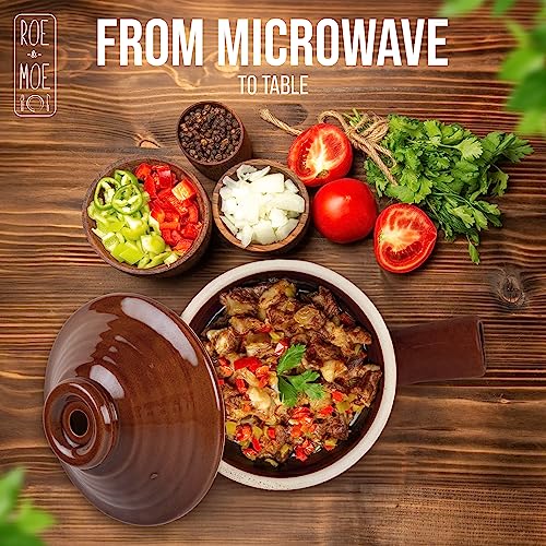Roe & Moe Egg Cooker - Non-Stick, Ceramic Microwave Egg Poacher With Dome Chimney Lid And Hollow Handle - Reimagine Breakfast With Picture-Perfect Eggs And Delicious Soups With Our Microwave Steamer #TOP5