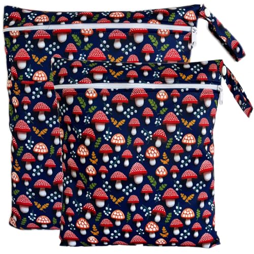 TRASUN Wetbag Kindergarten Nasstasche Windel Taschen Schwimmsachen Nassbeutel Nasse und Trocken Wickeltasche 2er Wasserdicht Waschbar… – Ansicht 1