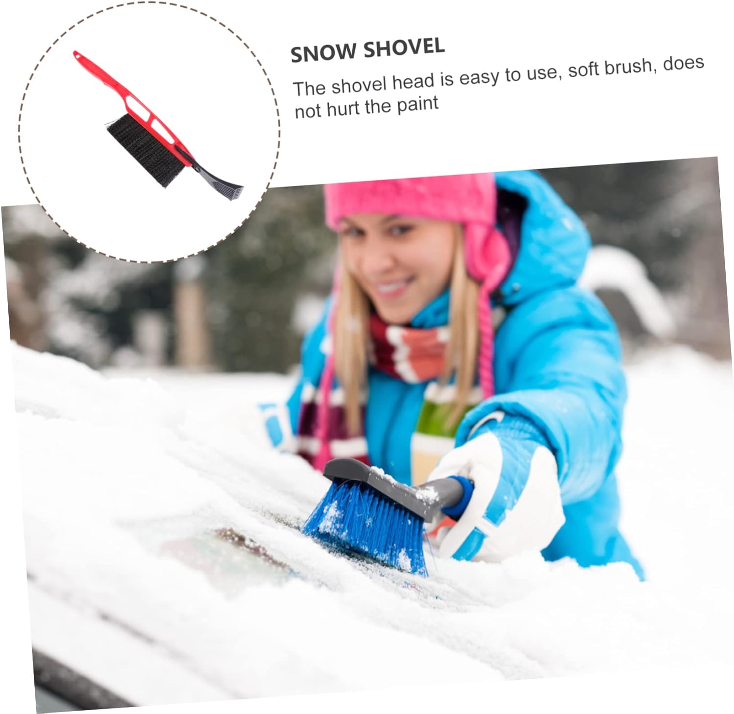 GALPADA 3pcs Car Windshield Remover Tool Snow Brush and De-ice Scraper Handle and Ergonomic Design for Use Random