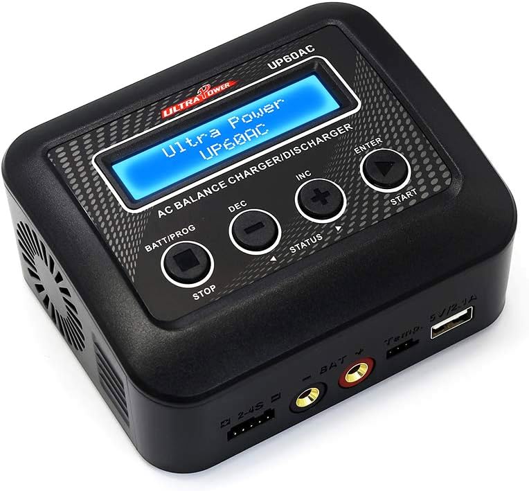 Ultrapower UP60AC LiPo Battery Balance Charger/Discharger 4S 60W 6A 1S-4S AC Digital Battery Balance Charger for Li-Po Li-Hv Li-Ion Li-Fe NiMH Ni-Cd Pb