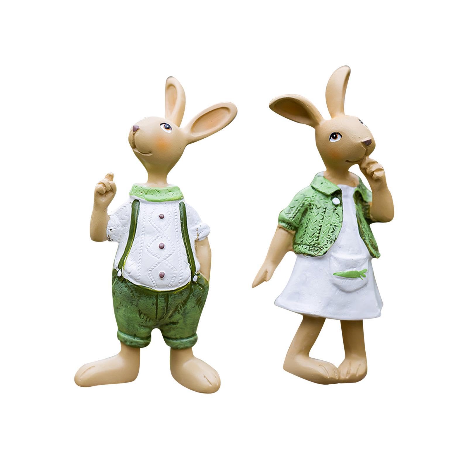 Zambuph Sculptural Bunny Statues For Garden Home Table Artistic Outdoor Decor Art Decoration Exceptional Resin Figurines Standing Bunny Sculpture Housewarming