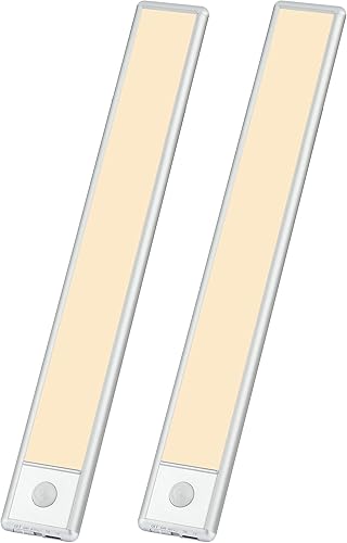Miniatura 10 de 51 luces LED con sensor de movimiento para debajo del gabinete, luz magnética recargable debajo del armario, barra de luz nocturna inalámbrica