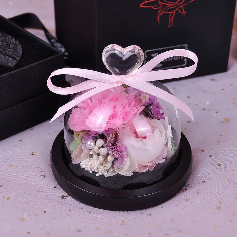 70% Off Discount Eternal Flower, Preserved Stemmed Rose Flower in Glass Dome for Anniversary, Valentine's Day, Mother's Day, Birthday, Engagement, Thanksgiving Day, Christmas