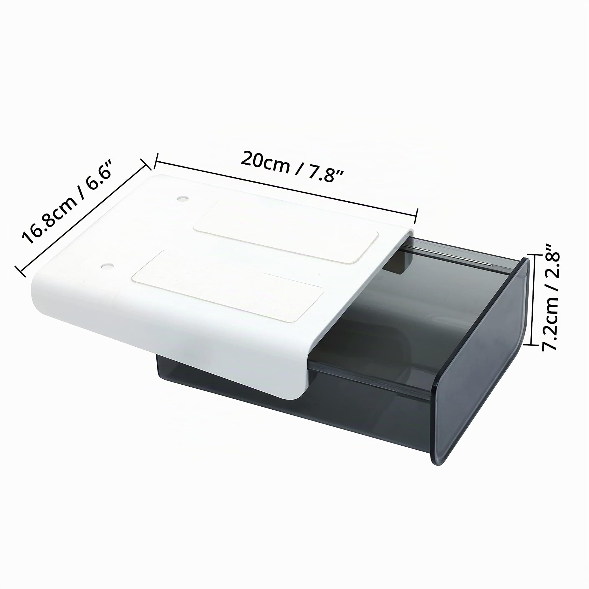 Cassetto Adesivo Estraibile [2 Pezzi] - Cassetto Segreto Adesivo Multiuso in Plastica con Supporto Autoadesivo per Scrivania, Ufficio, Cassetti da Scrivania, Cassetti Scrivania Portaoggetti | Cassetto Segreto Adesivo Multiuso in Plastica per Ufficio, Cass