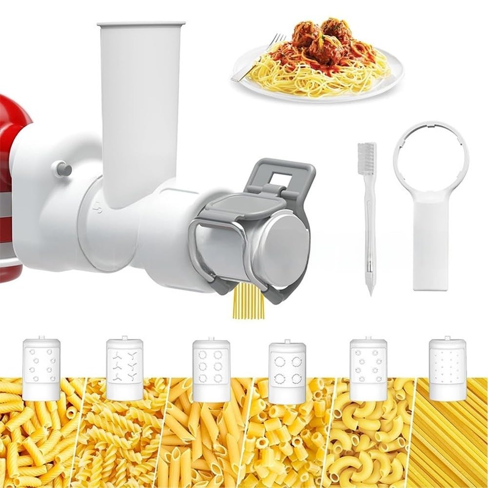 Lot de 6 accessoires de pâtes pour mixeur à spaghetti, linguines, tagliatelles - Accessoire robuste et facile à nettoyer - 20 cm