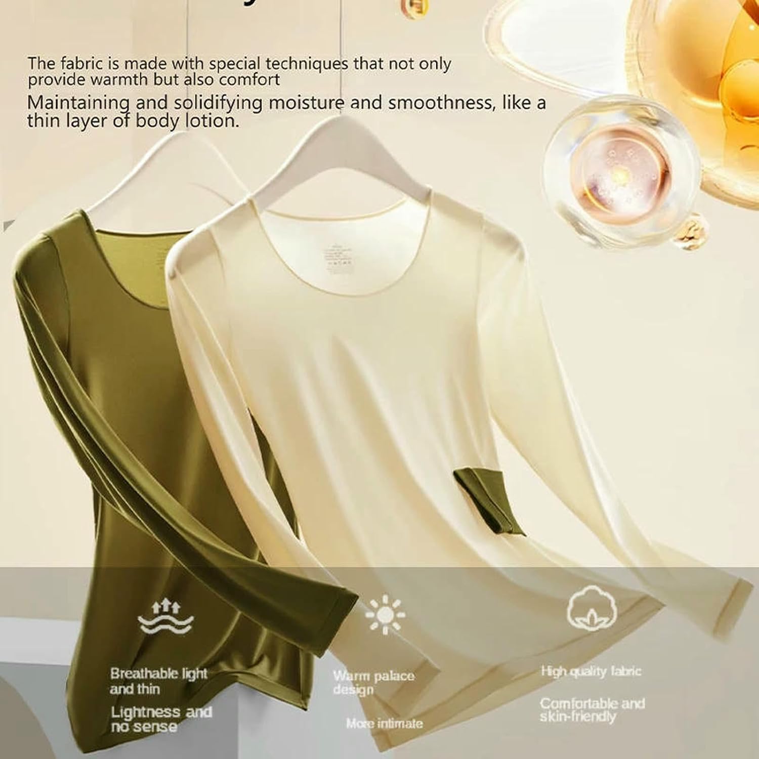 Women'S Ultra-Thin Seamless Long-Sleeved High-Elastic Thermal Underwear Set For Everyday Wear