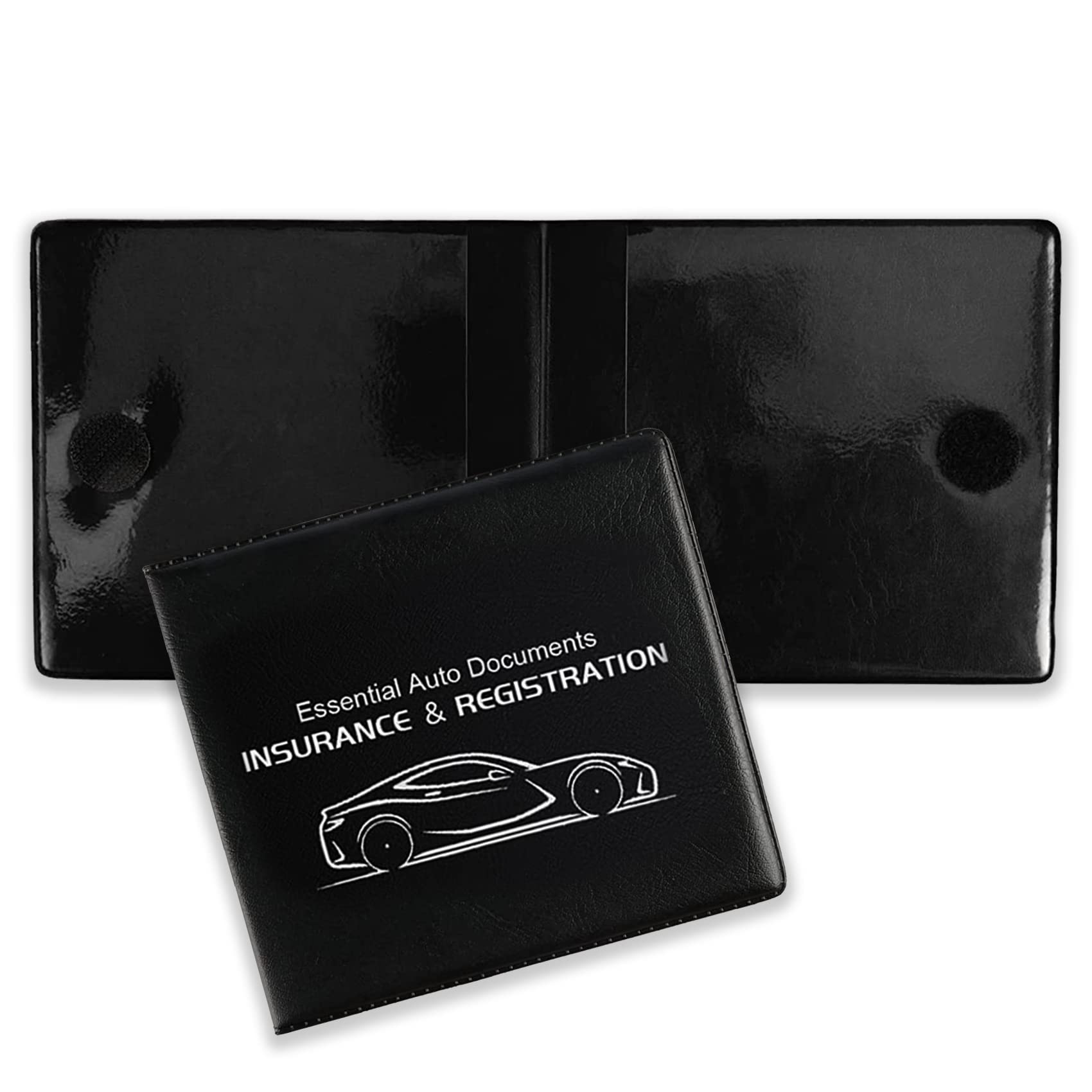 2 Pack Car Registration and Insurance Card Holder, Vehicle Glove Box Wallet Organizer, Leather Vehicle Glovebox Paperwork Organizer for Document Cards Driver's License, ID and More