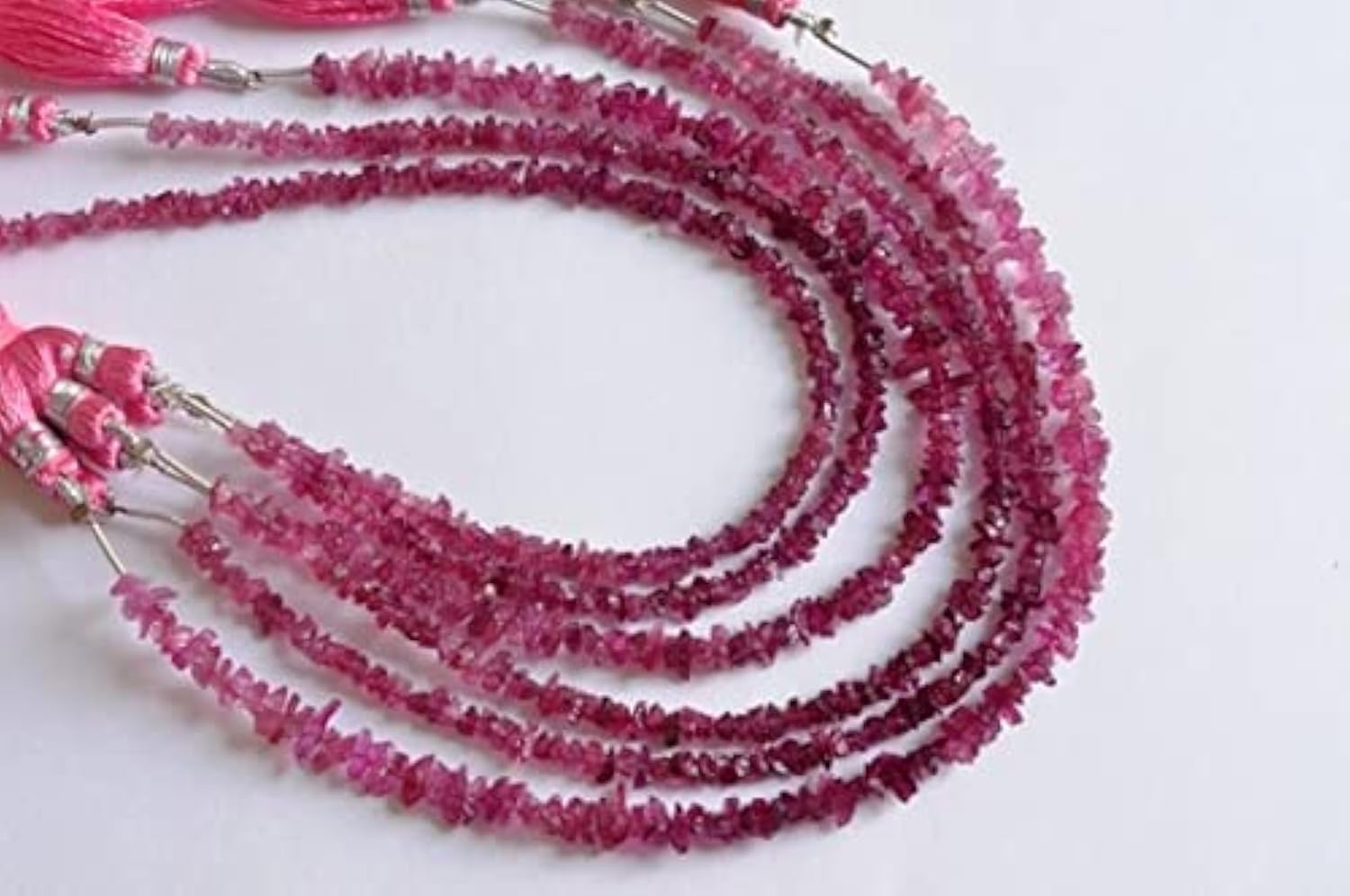 Rubellite naturelle AAA perles en tourmaline brute de qualité supérieure pour bijoux fins 8"