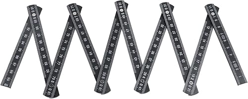 Vista 3 de T Tulead Craftsman - Regla de medición plegable de 3.3 ft/39.37 pulgadas de longitud, regla plegable negra, regla métrica ABS para carpintería