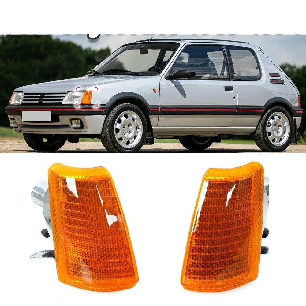 Latéral Clignotant Lampe 630330 Pour Peugeot 205 1983-1994 1993 1992 1991 1990 1989 Feu D'angle Latéral Avant Voiture Clignotant Indicateur Latéral Feux Stationnement Feu Clignotants Auto ( Size : Yel