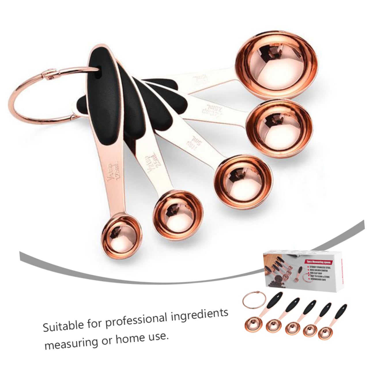 Mobestech 3 Ensembles Ensemble De Cuillères à Mesurer Cuillere Doseuse Outil De Cuisson Accessoires De Cuisine Acier Inoxydable Rose