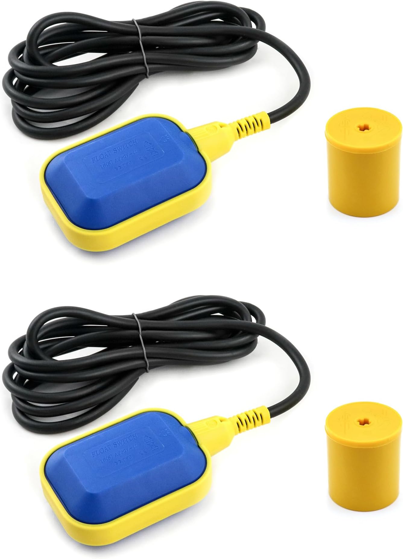 2 Pack 10 FT Cable Float Switch Water Level Controller Durable Water Tank, Sump Pump