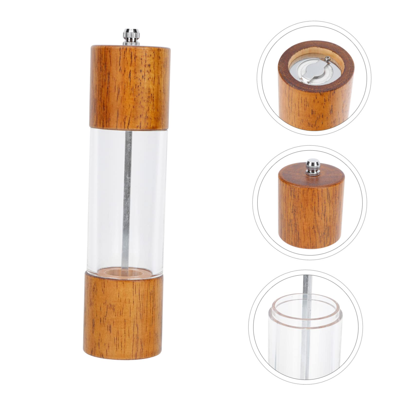 COLLBATH 1pc Acacia Wood Grinder Automatic Pepper Wisking Tool Electric Black Pepper Refillable Pepper Shaker Pepper Bottle Pepper Mill Manual Pepper Crusher Hand Tools Power Tool Ceramics