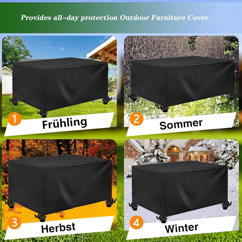 Funda impermeable para muebles de exterior, 300 x 140 x 80 cm, 600D, duradera, protector de sofá y mesa de patio, resistente a la nieve y al polvo, resistente a la intemperie, protector de jardín