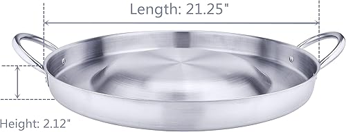 Miniatura 6 de ARC, CM54 Aprobación NSF de 21.25 pulgadas, resistente acero inoxidable, convexo, Comal Cazo - Utensilios de cocina, wok de estilo mexicano, gran