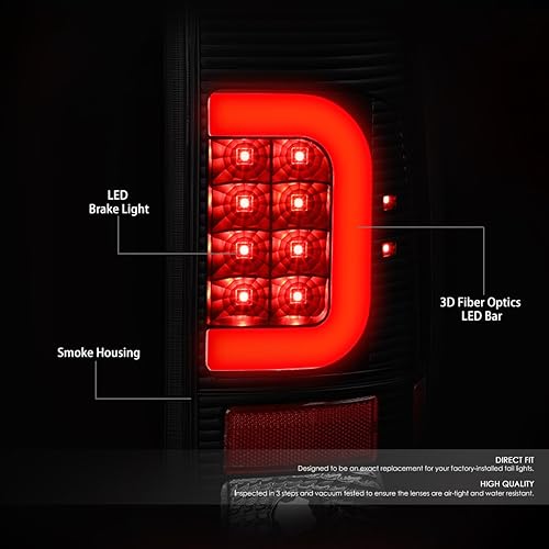 Miniatura 2 de DNA MOTORING TL-F25008-LED-RD3D-BK-SM-G2 Conjunto de luz trasera LED 3D del lado del conductor y del pasajero Compatible con 08-16 F250-F550 SD