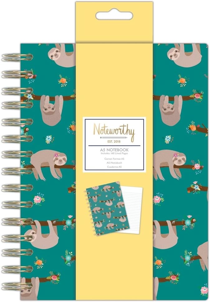 Noteworthy - It's a Sloth's Life Stationery Collection - a5 Notebook