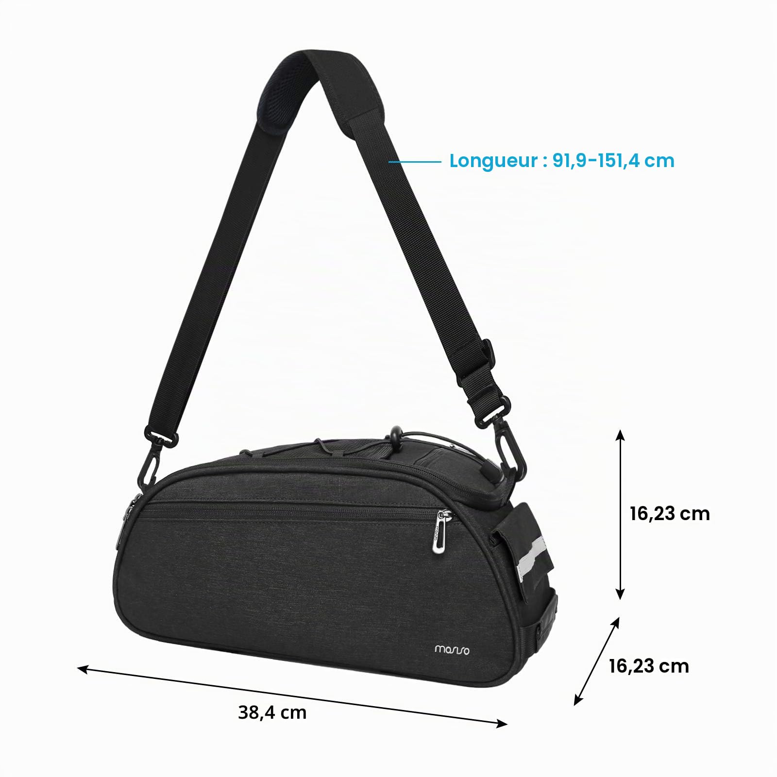 MOSISO Sac de Support de Vélo, Hydrofuge Vélo Tronc Sacoche Siège Arrière Cyclisme Bicyclette Transporteur Banquette Arrière Bagage Selle Sac à Bandoulière