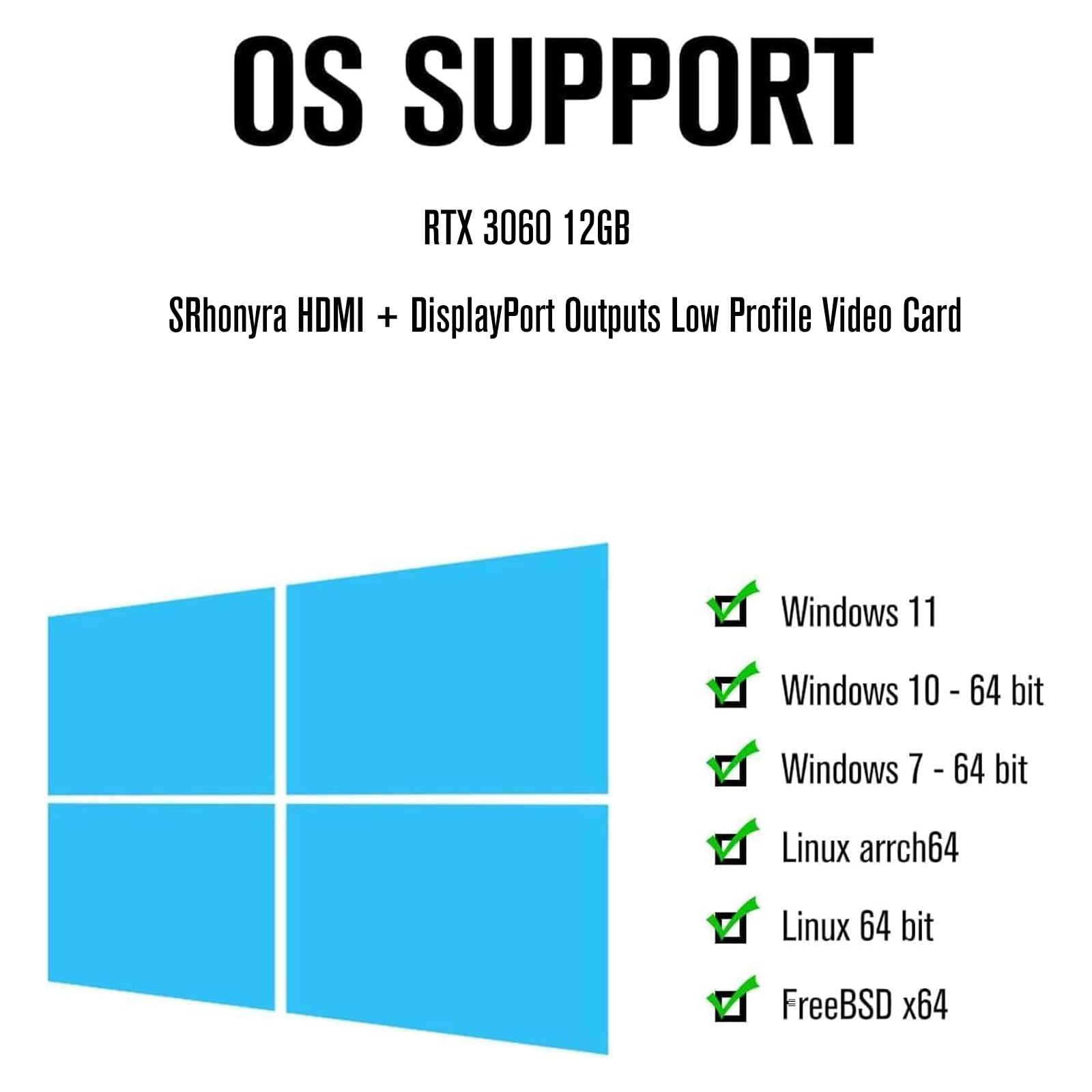 RTX 3060 - Tarjeta gráfica de perfil bajo GDDR6 de 12 GB, salidas DisplayPort y HDMI de 192 bits, compatible con configuración de monitores duales, alimentación por bus PCIe 4.0 x 16, diseño
