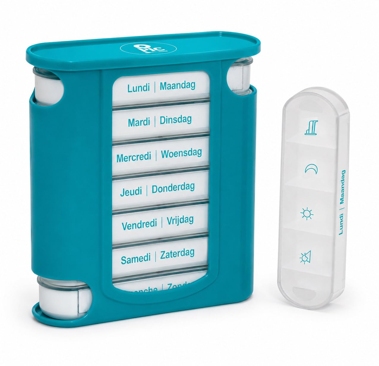Weekly and Daily Pill Box ● Practical and Modular ● 7 Days – Morning, Noon, Evening, Night ● Medicine, Pill and Vitamin Organizer