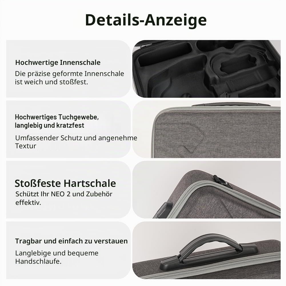 Tragetasche für DJI Neo 2 Motion Fly More Combo, tragbare Reise-Aufbewahrungs-Schultertasche für Goggles N3, RC Motion 3, Ladestation und anderes Drohnenzubehör