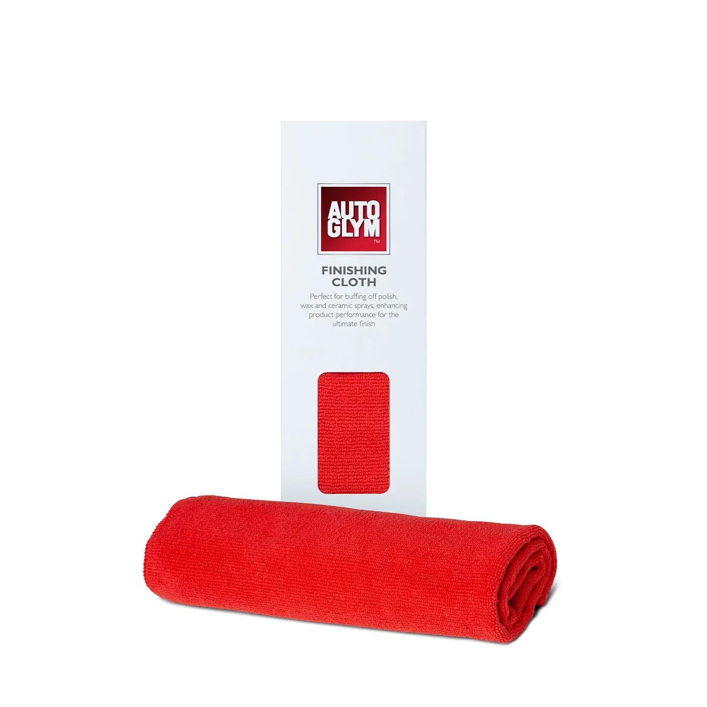 AutoglymHi-Tech Finishing Cloth 40 x 40cm - Microfibre Cloth for Car Polish and Car Wax, Red