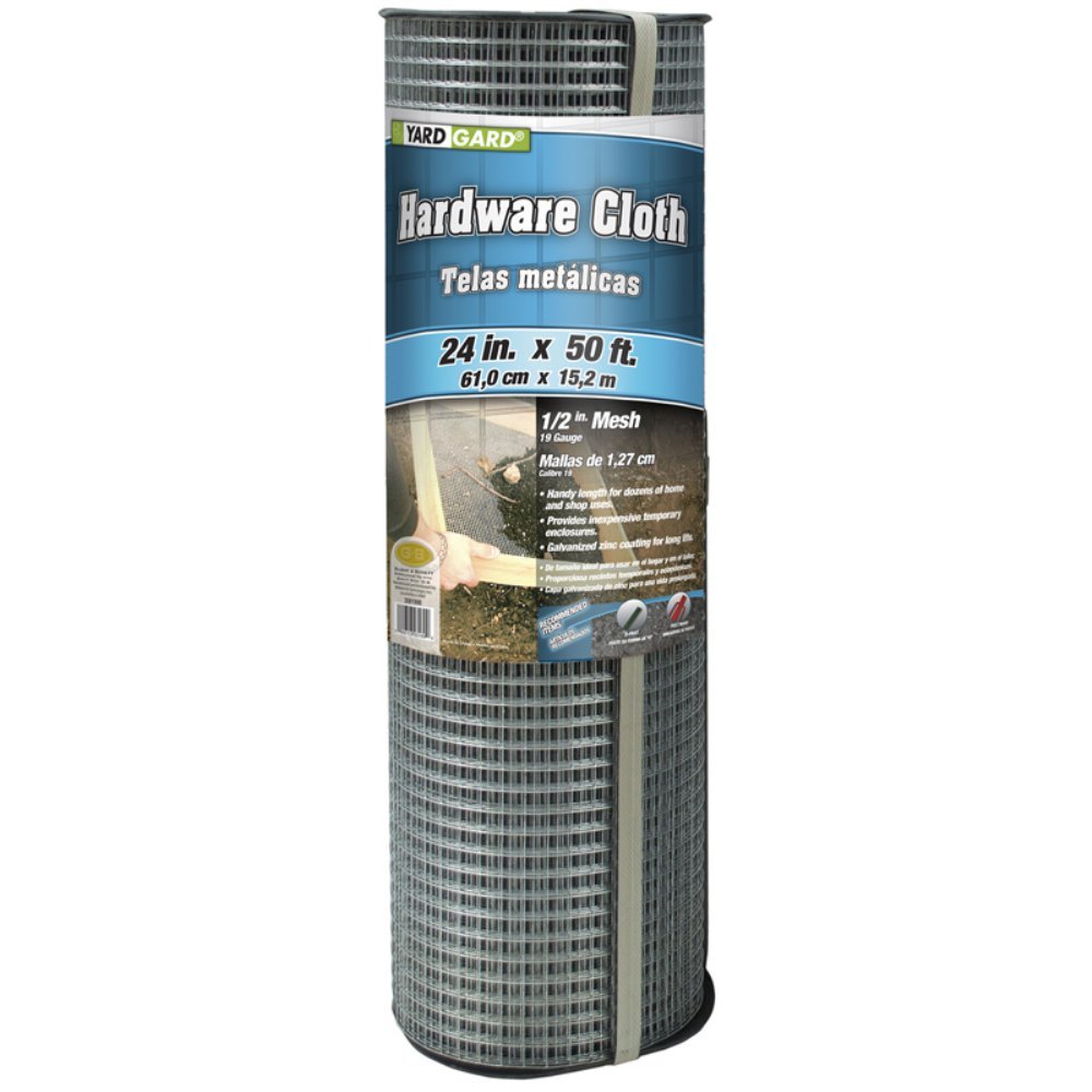 YARDGARD Hardware Cloth 1/2 Inch Mesh 24 Inch X 10 Foot 19 Gauge Galvanized Steel Wire Fence Ideal for Garden Fence, Cage Fence, Chicken Wire Fencing, Rabbit Fencing, Arts and Crafts, and Yard Fence