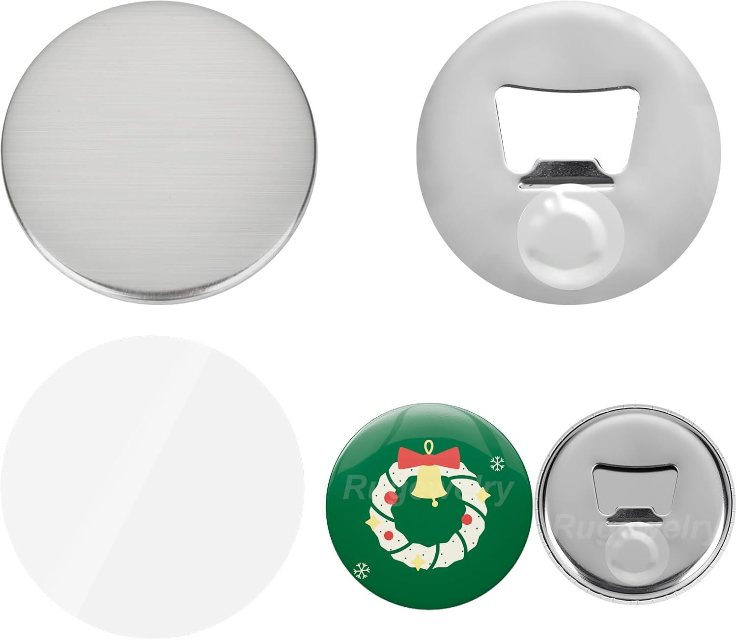 500 Sets Bottle Openers Supplies, 2.28 inch - Metal Materials for Button Maker Machine