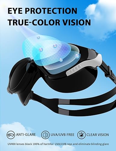 Miniatura 6 de Siliwo - Gafas de natación panorámicas de 180 para adultos, ultra cómodas, de silicona líquida, antivahoUV, piscina y al aire libre, mujeres,