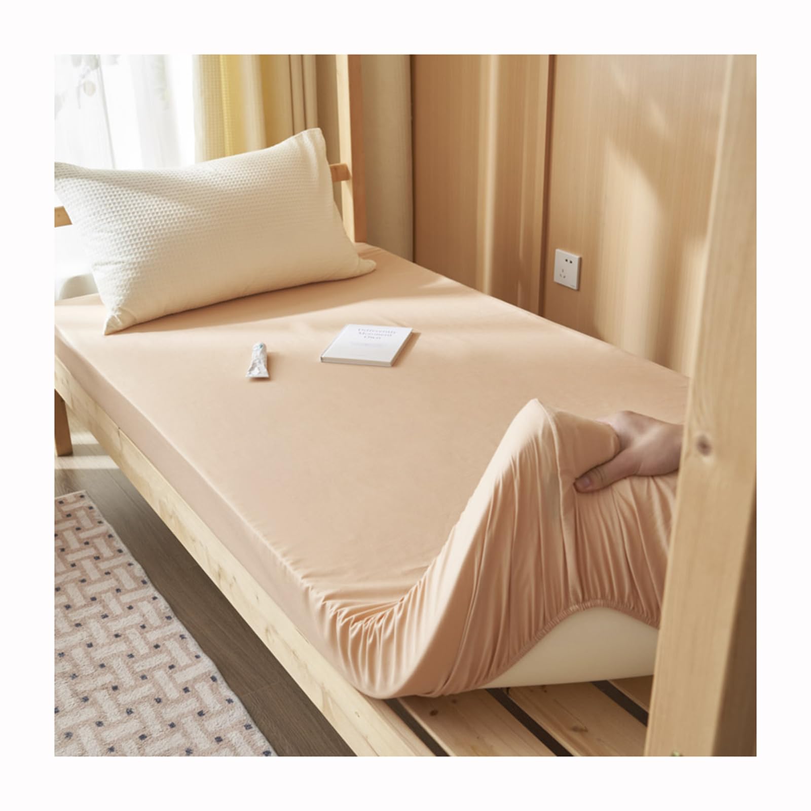 Mswborml Super Soft Futon Floor Mattress Cover with Elastic Band, 100% Cotton Mattress Cover for Japanese Tatami All-Inclusive Traditional Futon Mattress Protector, No Mattress,P,100x200cm/39x79in